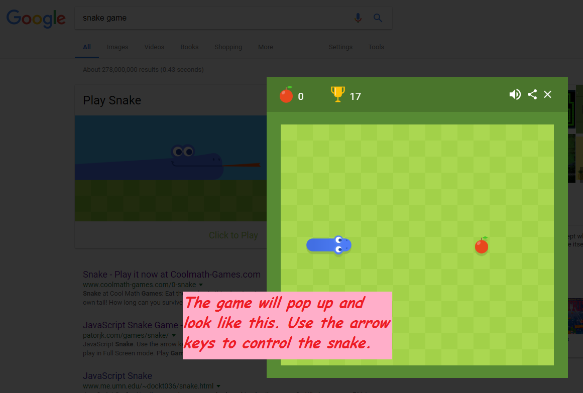 Google Snake Game  135 Score 