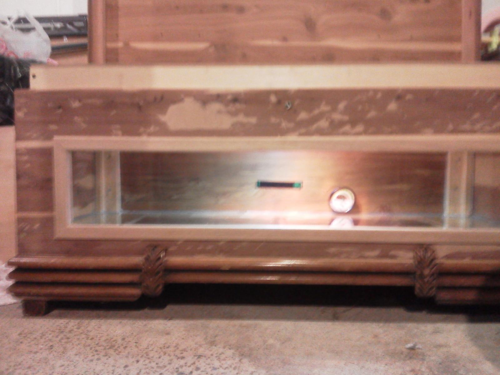 custom tank built out of an old cedar chest