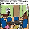 dog marking calendar cartoon