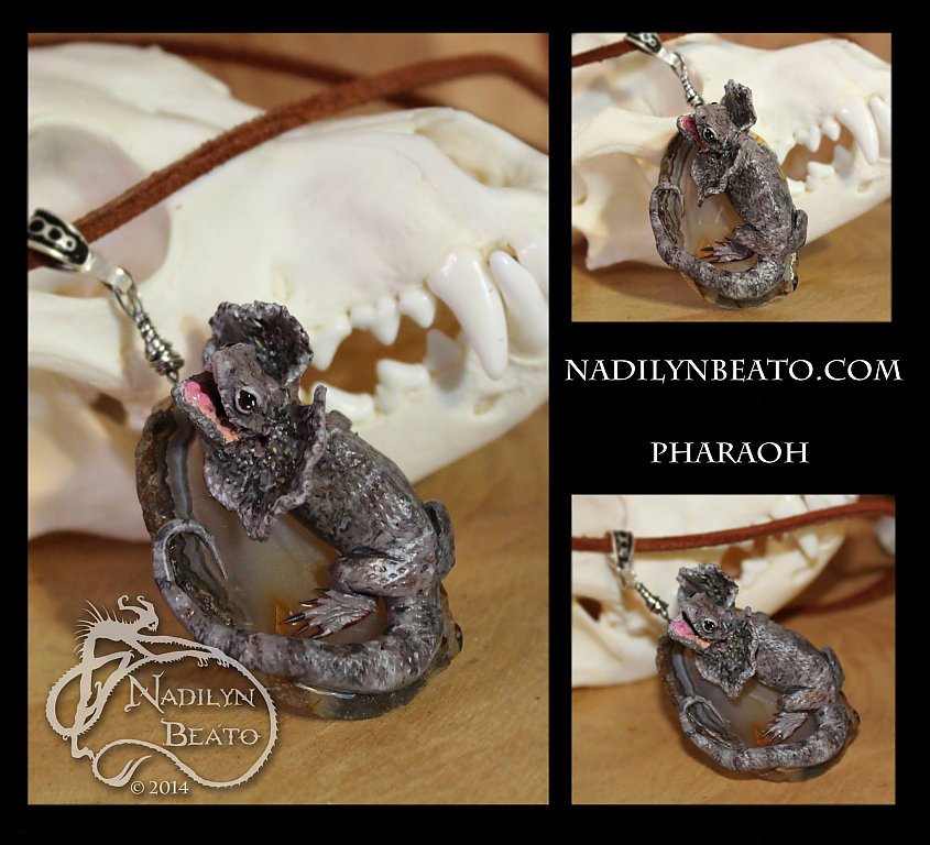 Custom Ordered Pendant of Pharaoh the Frilled Dragon