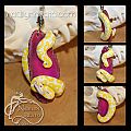 Albino Ball Python on Fuchsia Crystal Agate Pendant