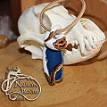 Pied Ball Python on Blue Crystal Agate Pendant