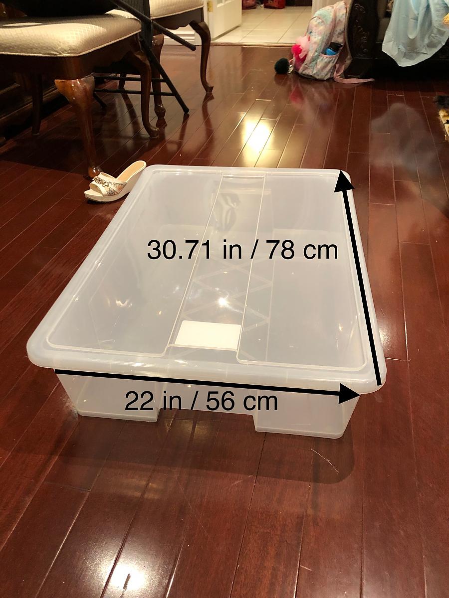 Length and Width of Plastic tub